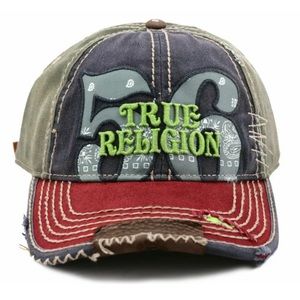 True Religion Hat! Distressed Trucker Style Cap!
